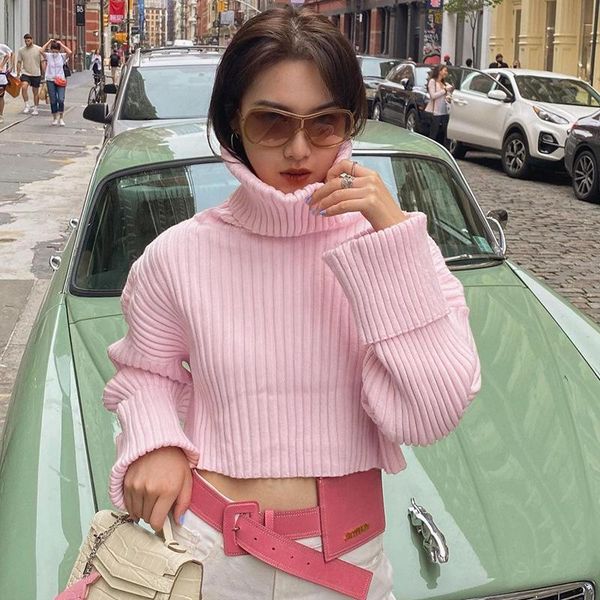 women's sweaters fall/winter loose high neck long sleeve knitted sweater european and american short pure color hedging woolen clothing, White;black
women's sweaters fall/winter loose high neck long sleeve knitted sweater european and american short pure color hedging woolen clothing, White;black