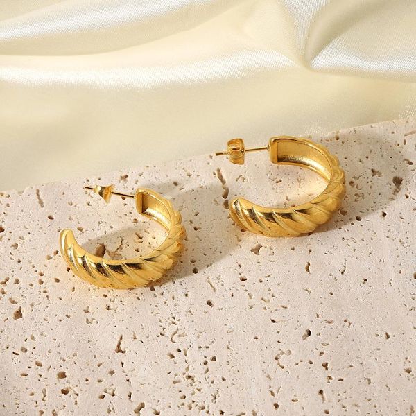 hoop & huggie 316l stainless steel croisstant shape party jewelry for women chunky statement circle earrings, Golden;silver
hoop & huggie 316l stainless steel croisstant shape party jewelry for women chunky statement circle earrings, Golden;silver