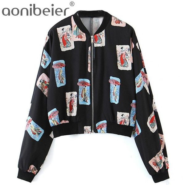 women's jackets aonibeier fashion printed spring women loose jacket zipper front raglan sleeve casual crop female coats woman outerwea, Black;brown
women's jackets aonibeier fashion printed spring women loose jacket zipper front raglan sleeve casual crop female coats woman outerwea, Black;brown