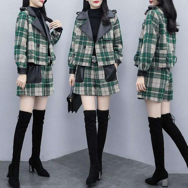 women's tracksuits autumn winter 2 piece suits women long sleeve double breasted blazer + shorts set casual office lady two pants sets, Gray
women's tracksuits autumn winter 2 piece suits women long sleeve double breasted blazer + shorts set casual office lady two pants sets, Gray