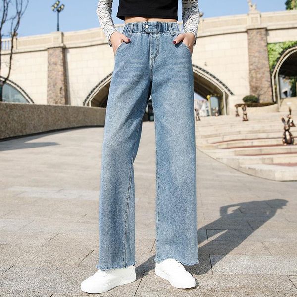 women's jeans blue woman high waist denim trousers button bleached cotton korean wide leg pants women elastic cute
women's jeans blue woman high waist denim trousers button bleached cotton korean wide leg pants women elastic cute