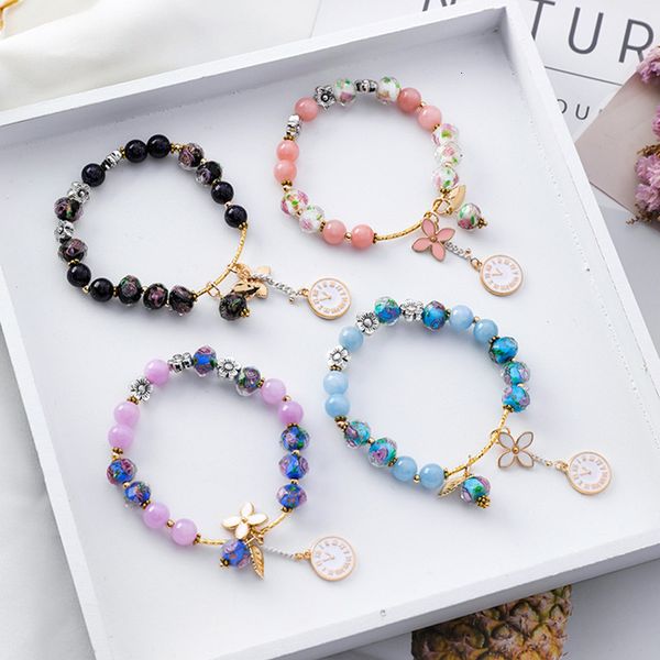 glass bracelet female fashion student's simple hand ornament, Black 
glass bracelet female fashion student's simple hand ornament, Black