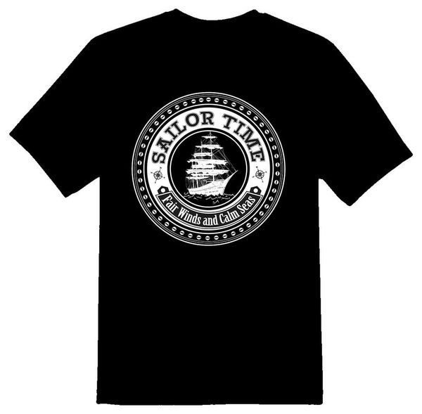 sailor time fair winds calm seas black or white tee, White;black
sailor time fair winds calm seas black or white tee, White;black