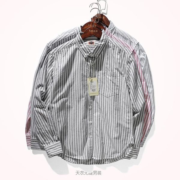 men's casual shirts 2021 spring and autumn japanese retro long-sleeved lapel striped shirt fashion youth pure cotton oxford blouses, White;black
men's casual shirts 2021 spring and autumn japanese retro long-sleeved lapel striped shirt fashion youth pure cotton oxford blouses, White;black