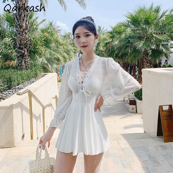 women's swimwear cover-up women flare sleeve high waist soft beachwear korean style chic teens white summer 2021 lace-up sweet girls, White;black
women's swimwear cover-up women flare sleeve high waist soft beachwear korean style chic teens white summer 2021 lace-up sweet girls, White;black