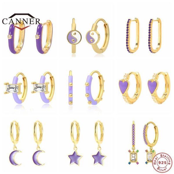 hoop & huggie canner 925 sterling silver fine jewelry purple earrings for women round circle piercing earring pendientes, Golden;silver
hoop & huggie canner 925 sterling silver fine jewelry purple earrings for women round circle piercing earring pendientes, Golden;silver