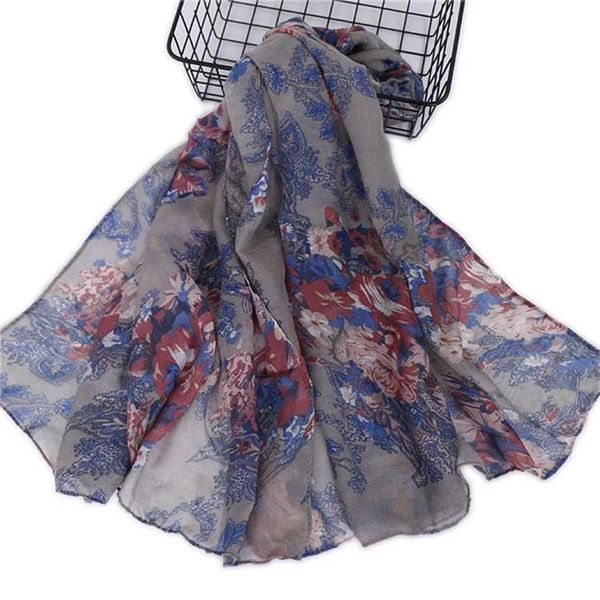 scarves bohemia style women big floral print scarf long girls beach wrap pashmina 7 colors for choosing, Blue;gray
scarves bohemia style women big floral print scarf long girls beach wrap pashmina 7 colors for choosing, Blue;gray