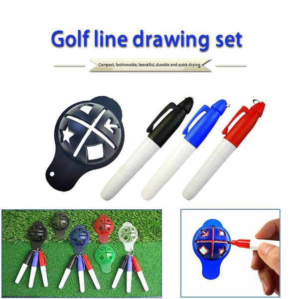 golf training aids 1 set ball triple track 3 line marker chrome stencil +2pcs pen putting positioning outdoor sport tool
golf training aids 1 set ball triple track 3 line marker chrome stencil +2pcs pen putting positioning outdoor sport tool