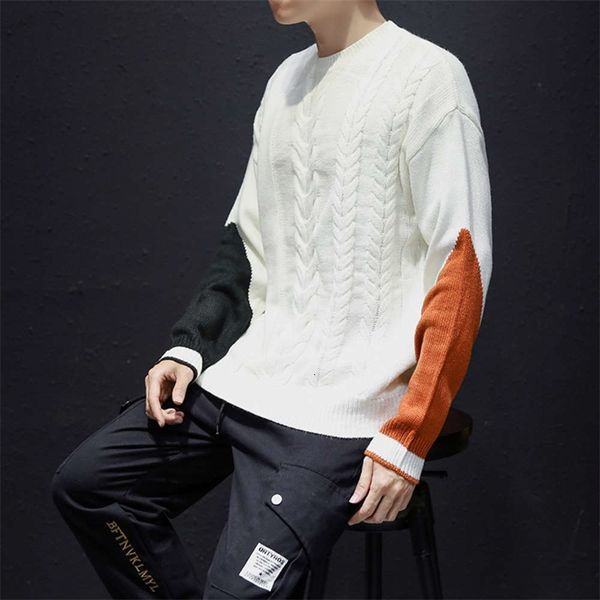 men's hoodies & sweatshirts sweater autumn color matching loose round neck youth casual coat long sleeve pullover coarse wool bhrp, Black
men's hoodies & sweatshirts sweater autumn color matching loose round neck youth casual coat long sleeve pullover coarse wool bhrp, Black