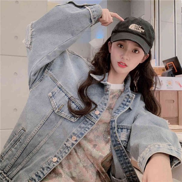 fur harajuku bf jeans coats autumn winter women vintage ripped single-breasted loose casual denim jacket female plus size, Black 
fur harajuku bf jeans coats autumn winter women vintage ripped single-breasted loose casual denim jacket female plus size, Black