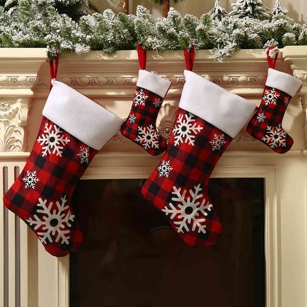 supplies red black lattice snowflake christmas stockings christmas tree decoration children's gift bag candy stockings
supplies red black lattice snowflake christmas stockings christmas tree decoration children's gift bag candy stockings