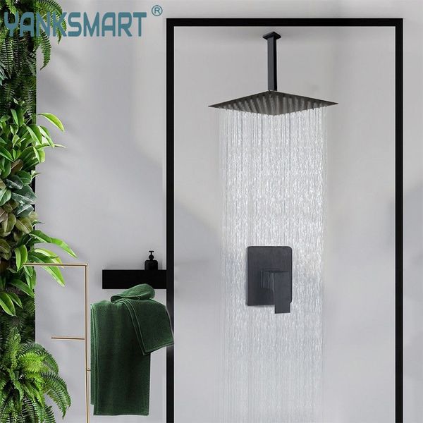 yanksmart matte black bathroom shower head with shower arm shower faucet set rainfall square faucets mixer water tap
yanksmart matte black bathroom shower head with shower arm shower faucet set rainfall square faucets mixer water tap