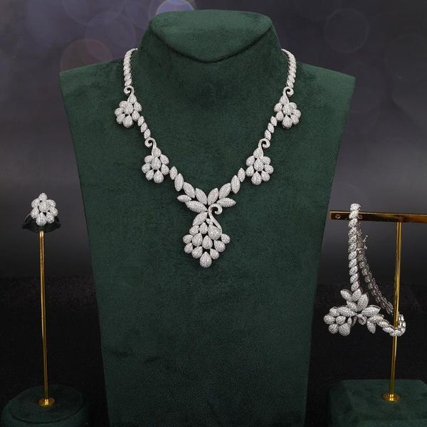 earrings & necklace tirim cubic zirconia jewelry set for women dubai sets party wedding engagement musulman ensembles, Silver
earrings & necklace tirim cubic zirconia jewelry set for women dubai sets party wedding engagement musulman ensembles, Silver
