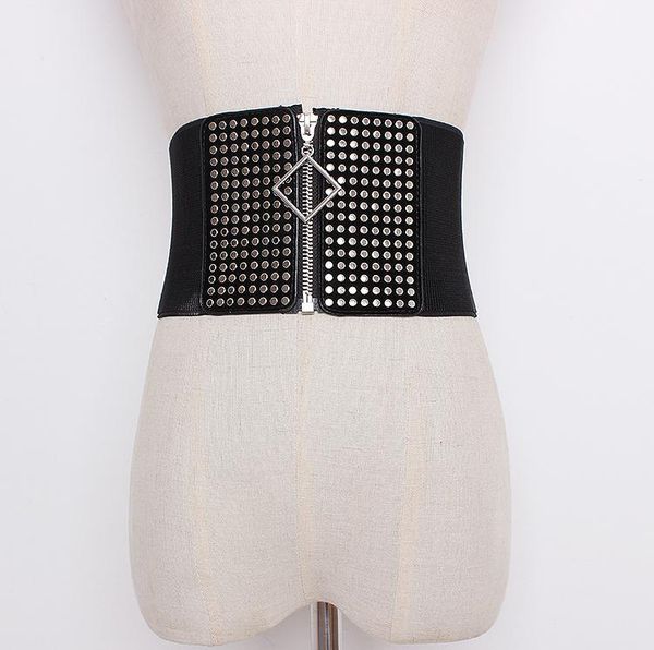 belts women's runway fashion rivet pu leather elastic cummerbunds female dress corsets waistband decoration wide belt r403, Black;brown
belts women's runway fashion rivet pu leather elastic cummerbunds female dress corsets waistband decoration wide belt r403, Black;brown