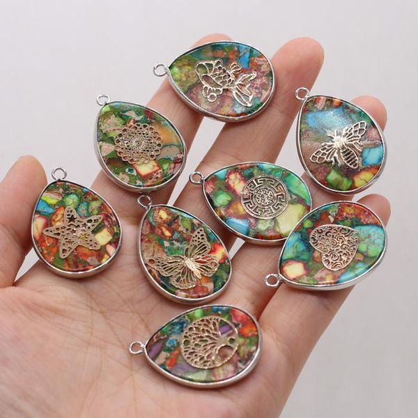 charms natural gemstone drop-shaped emperor stone pendant loose beads diy retro necklace bracelet earrings jewelry accessories making, Bronze;silver
charms natural gemstone drop-shaped emperor stone pendant loose beads diy retro necklace bracelet earrings jewelry accessories making, Bronze;silver