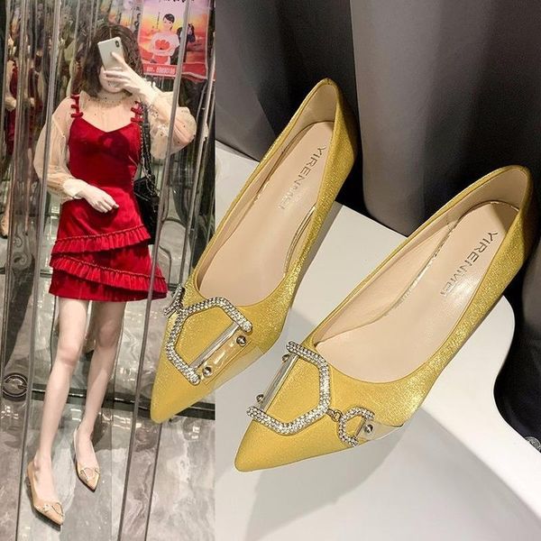 dress shoes 2021 fashion women woman pumps thin high heels metal buckle work slip on shallow pointed toe ladies, Black
dress shoes 2021 fashion women woman pumps thin high heels metal buckle work slip on shallow pointed toe ladies, Black
