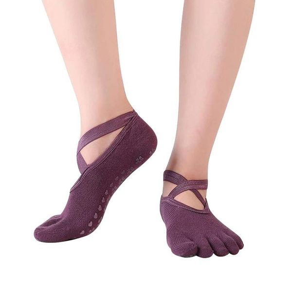 sports socks 2 pair women non slip yoga with grips five full toe anti-skid for gym workout fitness pilates ballet, Black
sports socks 2 pair women non slip yoga with grips five full toe anti-skid for gym workout fitness pilates ballet, Black