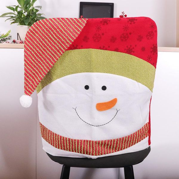 christmas decorations for home xmas party chair cover santa snowman elk deer pattern seat cute covers