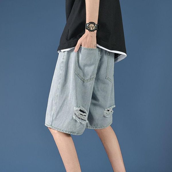 men's jeans ripped wide-leg distressed high street retro straight shorts oversize loose washed overalls trendy casual five-point pants, Blue
men's jeans ripped wide-leg distressed high street retro straight shorts oversize loose washed overalls trendy casual five-point pants, Blue