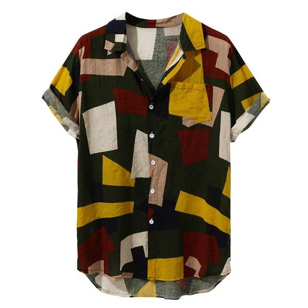 men's casual shirts vintage clothes harajuku plaid geometry print for men summer streetwear short sleeve turn down collar camisa mascul, White;black
men's casual shirts vintage clothes harajuku plaid geometry print for men summer streetwear short sleeve turn down collar camisa mascul, White;black