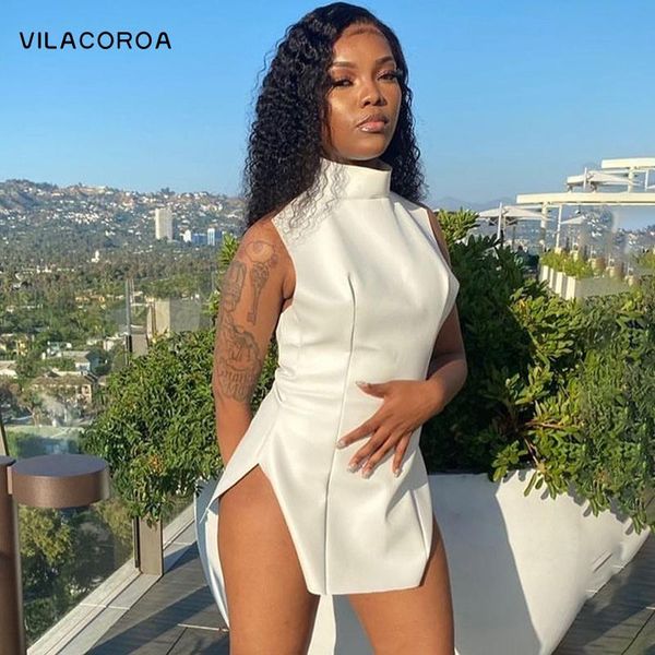 casual dresses turtleneck sleeveless pu leather fashion female dress white high slit mini streetwear irregular skinny women, Black;gray
casual dresses turtleneck sleeveless pu leather fashion female dress white high slit mini streetwear irregular skinny women, Black;gray