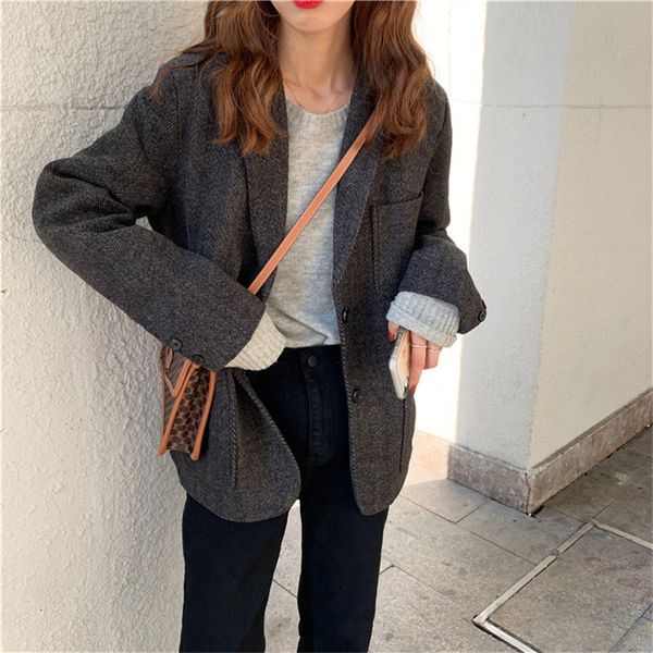 vintage single breasted blazers coat women office lady fashion pockets ladies outerwear casual casaco femme 210421, White;black
vintage single breasted blazers coat women office lady fashion pockets ladies outerwear casual casaco femme 210421, White;black