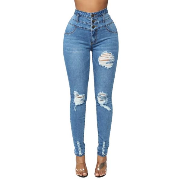 women's jeans plus size women bulift stretch ripped holes 3 button high waist skinny shredded trousers slim denim pants, Blue
women's jeans plus size women bulift stretch ripped holes 3 button high waist skinny shredded trousers slim denim pants, Blue