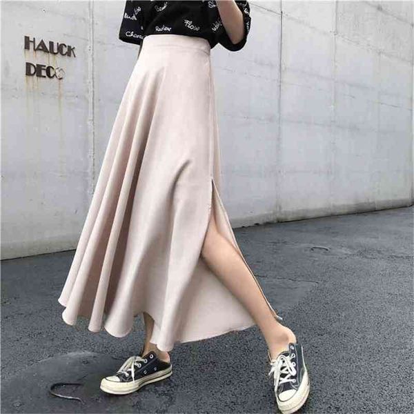 wwenn women skirt spring high elastic waist black irregular hem vent loose big half-body fashion 210507
wwenn women skirt spring high elastic waist black irregular hem vent loose big half-body fashion 210507