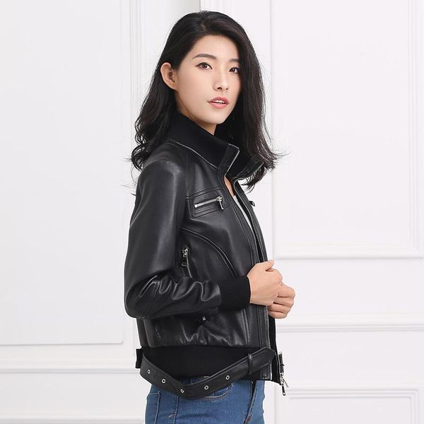 women's leather & faux 2021 women genuine jacket real sheepskin coat korean streetwear slim jackets chaqueta mujer yfn-2626 yy546, Black
women's leather & faux 2021 women genuine jacket real sheepskin coat korean streetwear slim jackets chaqueta mujer yfn-2626 yy546, Black