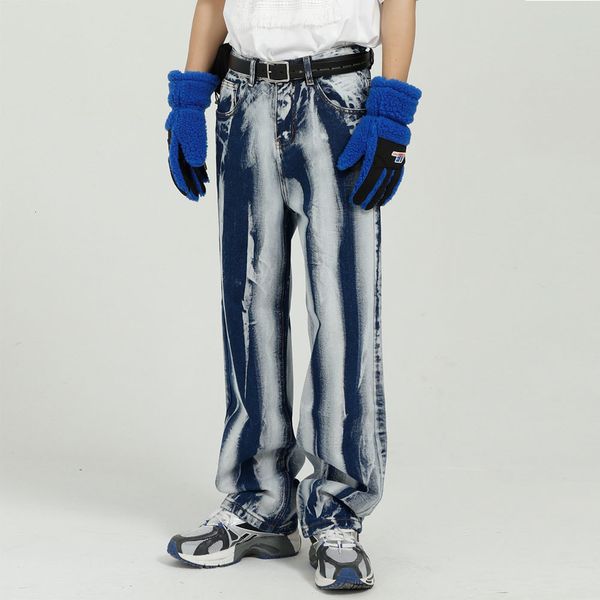 men's jeans tie dye vintage casual straight denim pants menswear man korean style streetwear hip hop trousers male qmtl, Blue
men's jeans tie dye vintage casual straight denim pants menswear man korean style streetwear hip hop trousers male qmtl, Blue