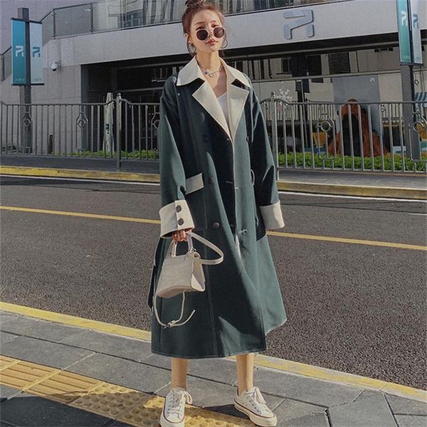 women's trench coats autumn fashion classic green coat for women windbreaker 2021 spring korean office lady femme, Tan;black
women's trench coats autumn fashion classic green coat for women windbreaker 2021 spring korean office lady femme, Tan;black