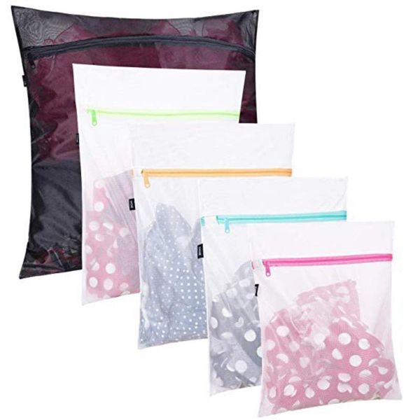 5pcs mesh laundry bags travel storage with premium zipper organize bag solid white black clothing washing for
5pcs mesh laundry bags travel storage with premium zipper organize bag solid white black clothing washing for