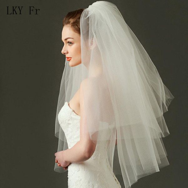 bridal veils lky fr wedding veil 2 layer with comb ivory cathedral white elbow length short mariage accessories, Black
bridal veils lky fr wedding veil 2 layer with comb ivory cathedral white elbow length short mariage accessories, Black