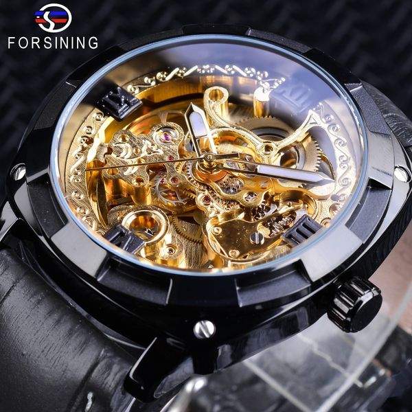 research black gold clock transparent case leather band lighting hands automatic watches for men sports men's, Slivery;brown
research black gold clock transparent case leather band lighting hands automatic watches for men sports men's, Slivery;brown