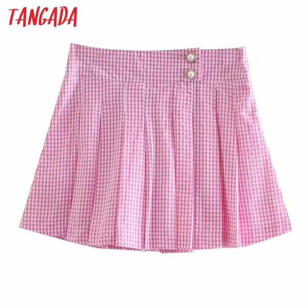 women pink plaid pleated skirts faldas mujer golden buttons female mini skirt 3d18 210416, Black
women pink plaid pleated skirts faldas mujer golden buttons female mini skirt 3d18 210416, Black