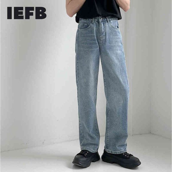 iefb straight blue jeans men's korean denim pants casual versatile trend loose streetwear vintage trousers 9y7567 210524
iefb straight blue jeans men's korean denim pants casual versatile trend loose streetwear vintage trousers 9y7567 210524