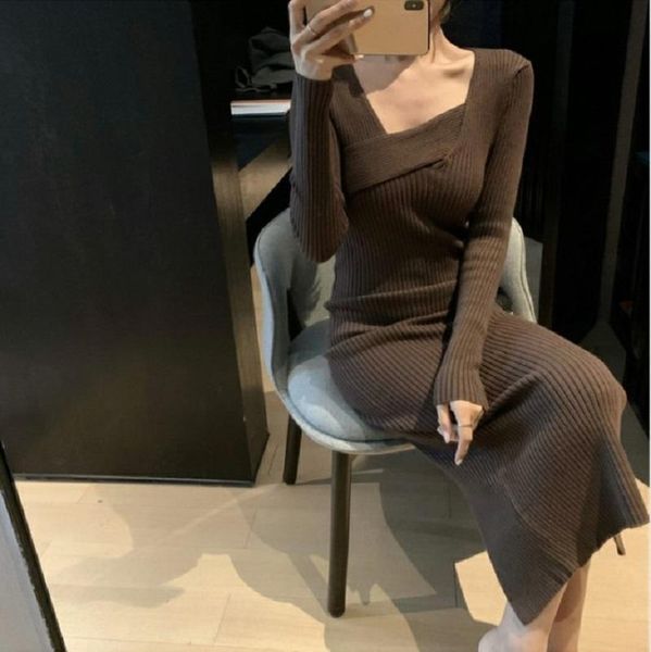 casual dresses spring and autumn long sleeve knitting solid color dress fashion club party women vestidos, Black;gray
casual dresses spring and autumn long sleeve knitting solid color dress fashion club party women vestidos, Black;gray