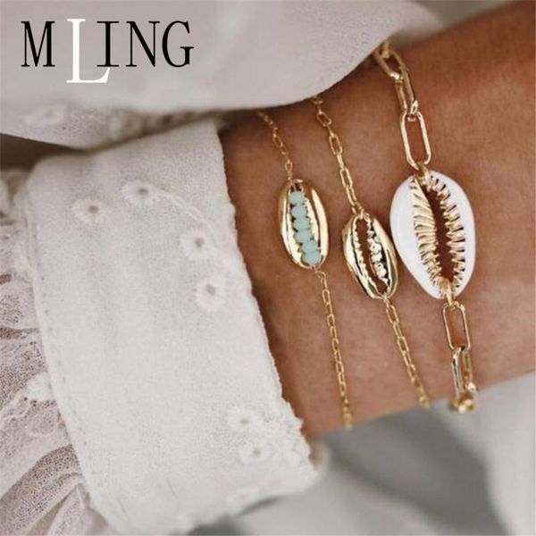 charm bracelets mling 3 pcs/set vintage gold alloy bracelet bohemian shell set for women girl, Golden;silver
charm bracelets mling 3 pcs/set vintage gold alloy bracelet bohemian shell set for women girl, Golden;silver