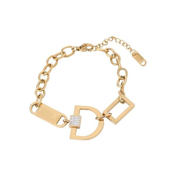 link, chain potcet korea 2021 fashion trend women's titanium steel letter d bracelet retro personality jewelry, Black
link, chain potcet korea 2021 fashion trend women's titanium steel letter d bracelet retro personality jewelry, Black