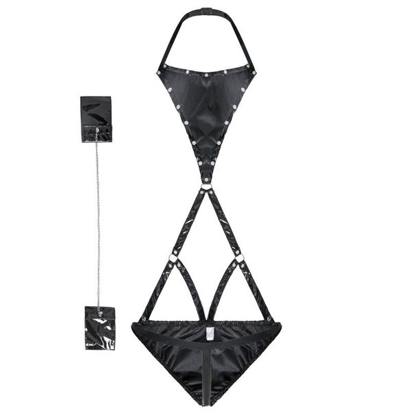 bras sets men's pu leather hollow out lingerie male money jumpsuits, Red;black
bras sets men's pu leather hollow out lingerie male money jumpsuits, Red;black