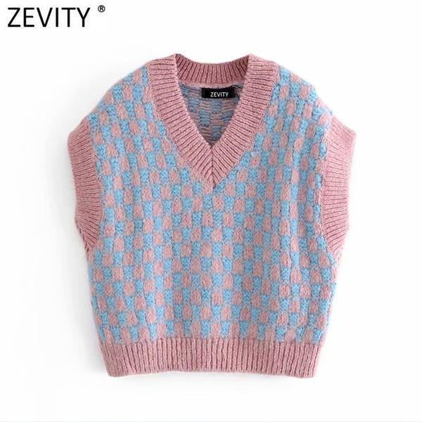 women vintage v neck plaid knitting sweater female sleeveless casual slim vest chic leisure pullover cloth s690 210416, White
women vintage v neck plaid knitting sweater female sleeveless casual slim vest chic leisure pullover cloth s690 210416, White