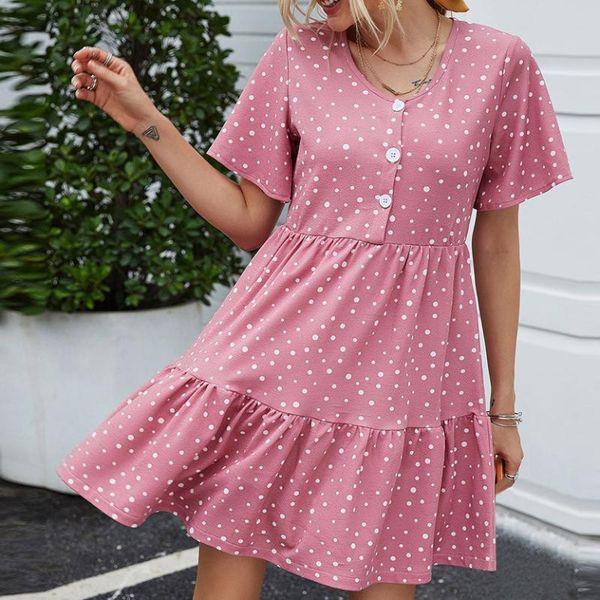 summer polka dot printing bohemian dress women's ladies loose button o-neck short sleeve mini dress#1 swimwear, White;black
summer polka dot printing bohemian dress women's ladies loose button o-neck short sleeve mini dress#1 swimwear, White;black