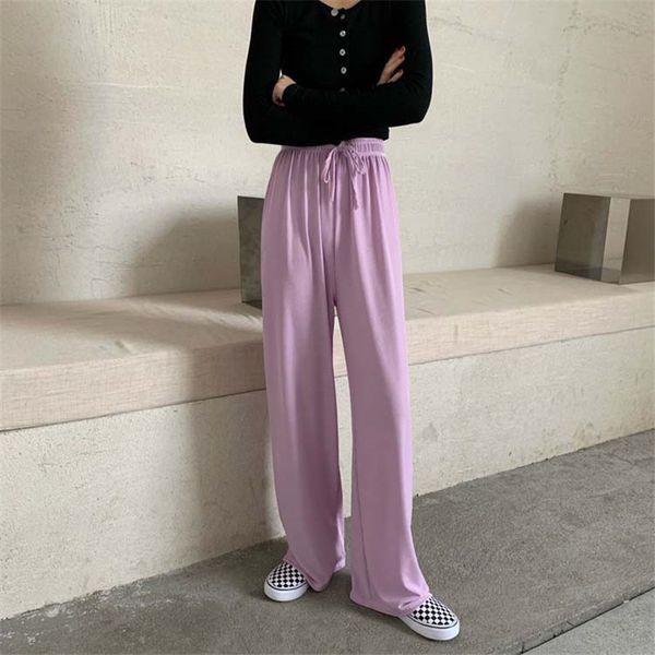 thin elastic waist comfortable casual brief loose leisure streetwear chic all match solid straight high pants 210421, Black;white
thin elastic waist comfortable casual brief loose leisure streetwear chic all match solid straight high pants 210421, Black;white