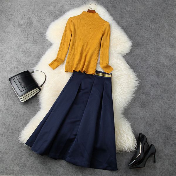 two piece dress high street winter runway all elegant feminine grenadier pullovers jersey mesh and skirt suit 2 piece casual twinset outfit, White
two piece dress high street winter runway all elegant feminine grenadier pullovers jersey mesh and skirt suit 2 piece casual twinset outfit, White