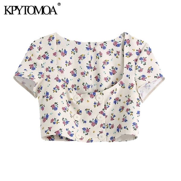 women sweet fashion floral print cropped linen blouses vintage square collar short sleeve female shirts chic 210421, White
women sweet fashion floral print cropped linen blouses vintage square collar short sleeve female shirts chic 210421, White