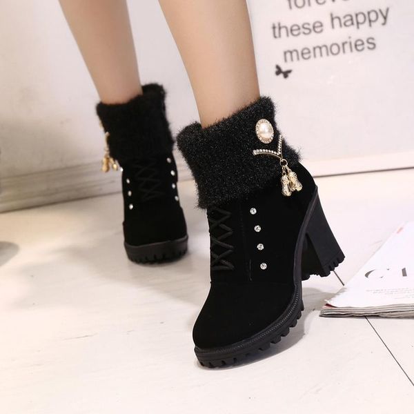boots lzj woman women shoes ladies thick fur ankle high heel platform rubber snow zapatos de mujer, Black
boots lzj woman women shoes ladies thick fur ankle high heel platform rubber snow zapatos de mujer, Black