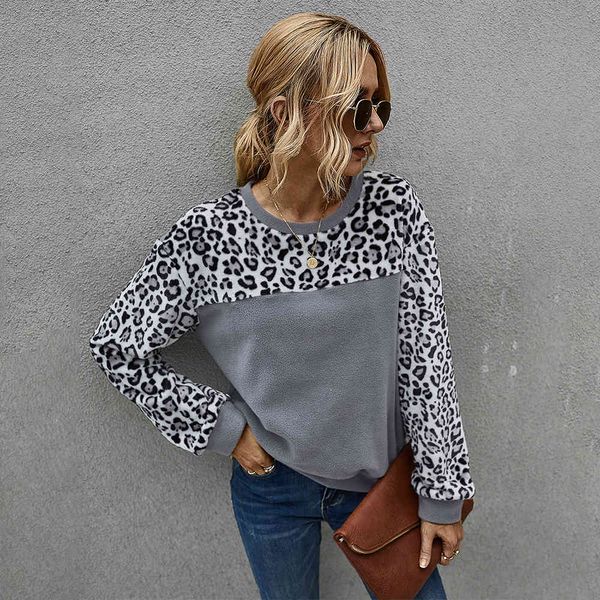 women's hoodies & sweatshirts women fleece casual patchwork leopard print o-neck long sleeves sweatshirt blusas streetwear uym2, Black
women's hoodies & sweatshirts women fleece casual patchwork leopard print o-neck long sleeves sweatshirt blusas streetwear uym2, Black