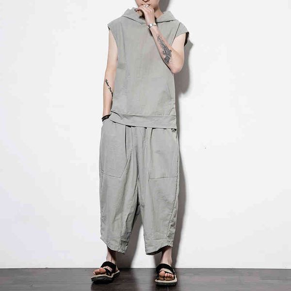 men's tracksuits summer sets casual hoodie harem pants t-shirts and sleeveless mens clothing man suit loose cotton linen 2xb7, Gray
men's tracksuits summer sets casual hoodie harem pants t-shirts and sleeveless mens clothing man suit loose cotton linen 2xb7, Gray