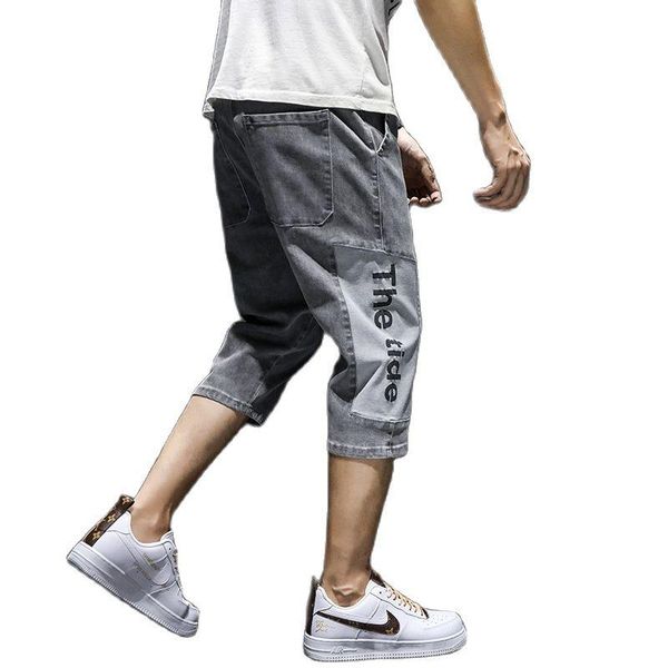 men's jeans summer thin 2021fashion letter printed denim trousers loose straight stretch korean youth leisure shorts 3/4 pants, Blue
men's jeans summer thin 2021fashion letter printed denim trousers loose straight stretch korean youth leisure shorts 3/4 pants, Blue