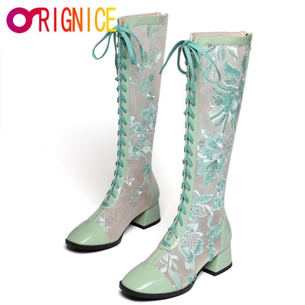 boots orignice women square toe lace up block heel mesh embroidered flowers knee high national style shoes plus size 34-43, Black
boots orignice women square toe lace up block heel mesh embroidered flowers knee high national style shoes plus size 34-43, Black